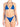 Fabrizia blue triangle swimsuit and briefs with multicolor pearls
