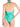 Fabrizia green one-piece swimsuit with rhinestones