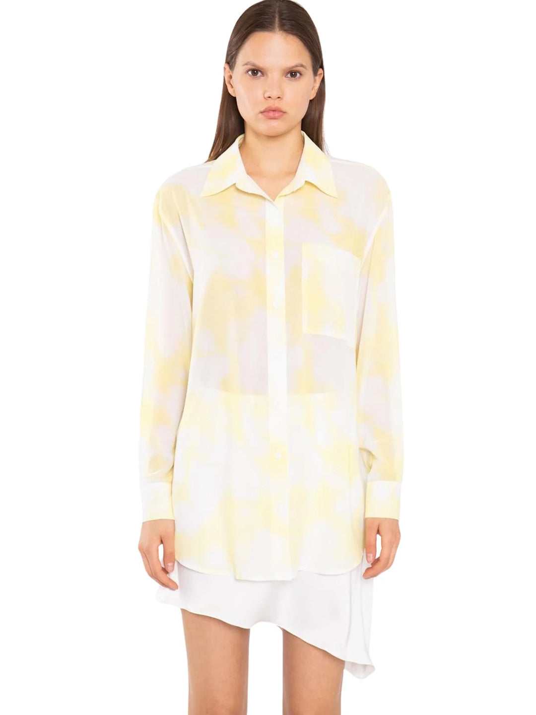 Glamorous camicia giallo efetto tie dye