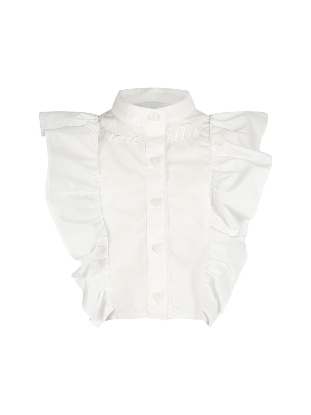 Marc Ellis camicia kids bianco con volant e logo JMJSH16684 BIANCO MARC ELLIS 