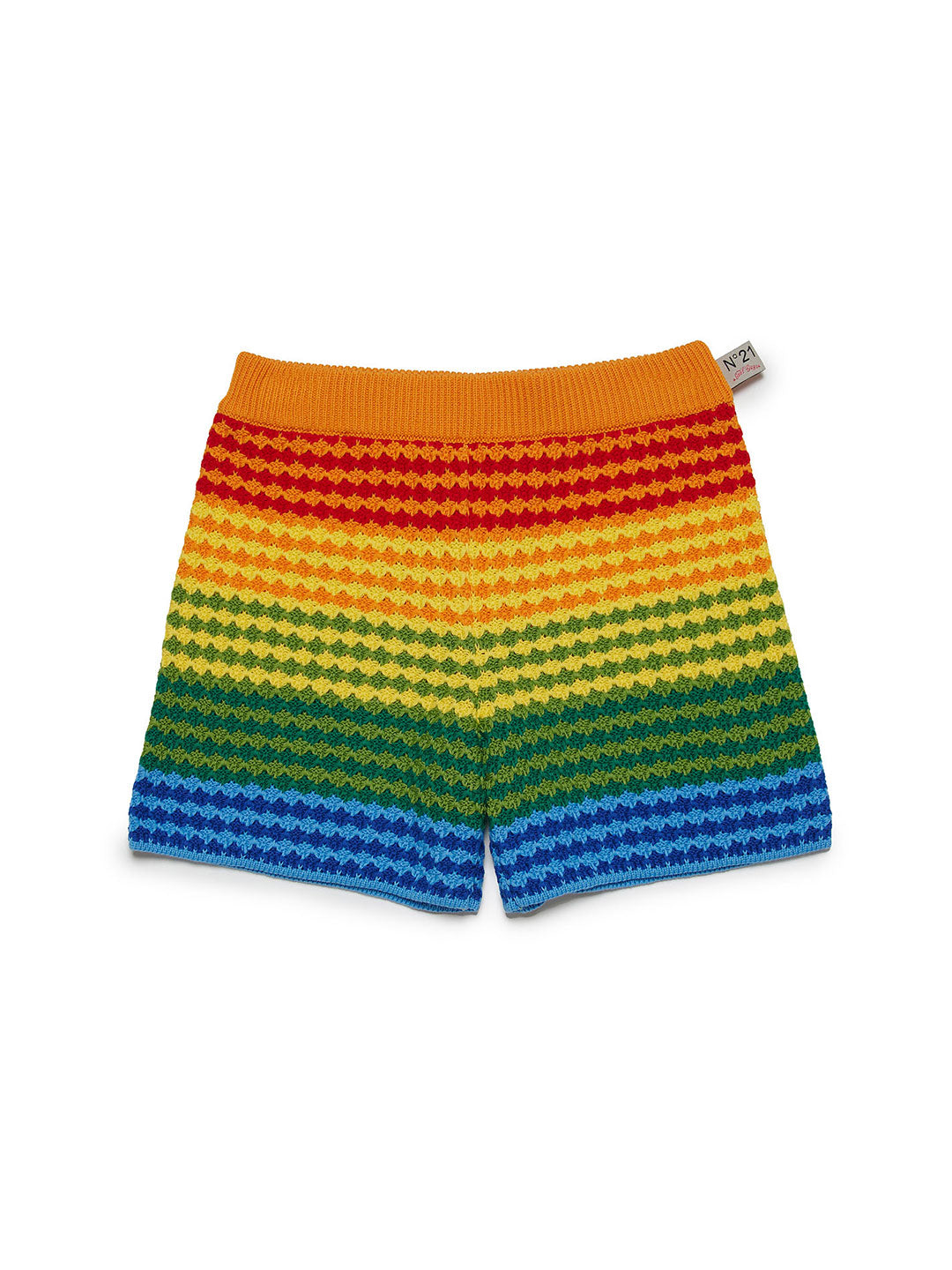N°21 shorts kids multicolor vita alta in maglia