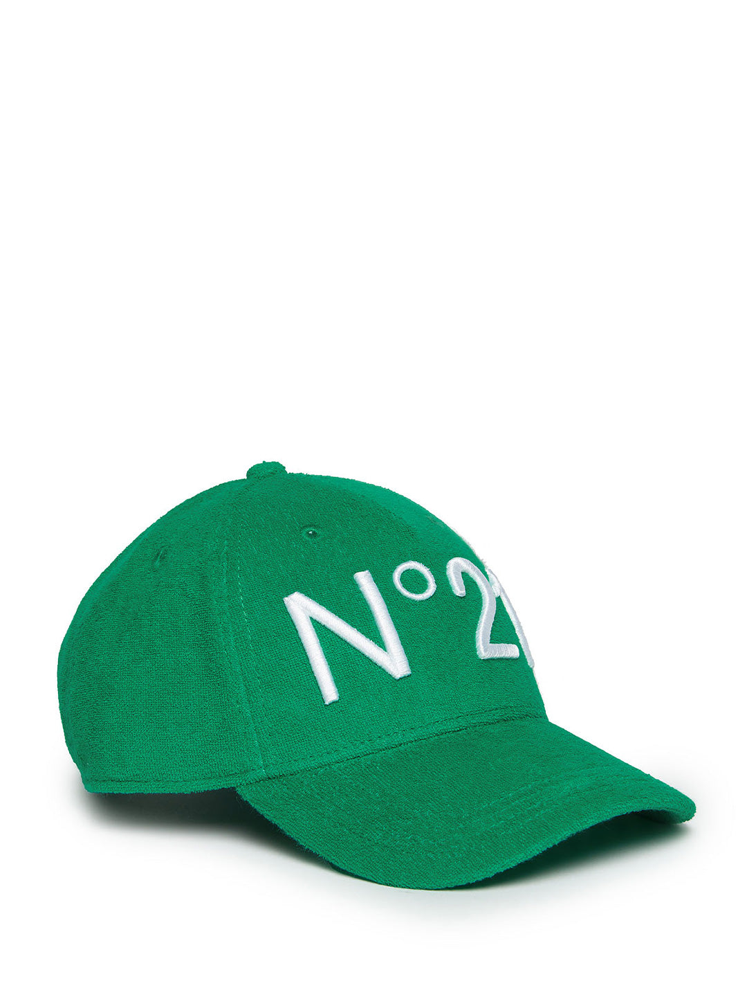 N°21 cappello kids verde con logo in contrasto