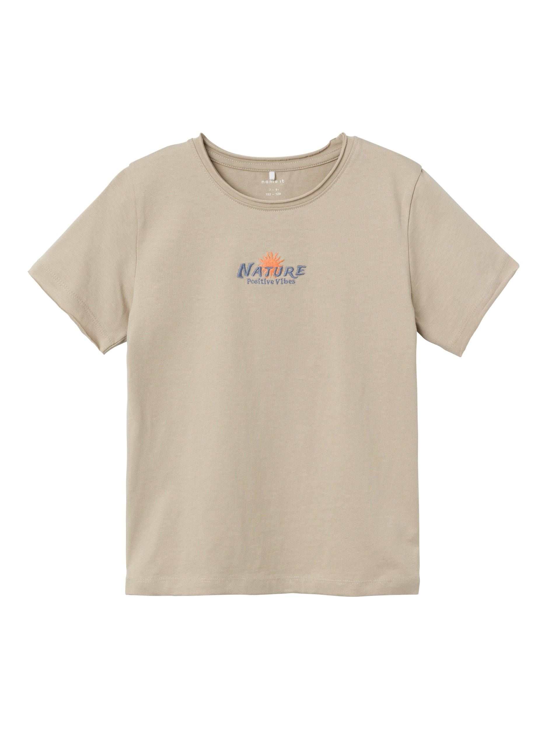 Name It t-shirt kids beige con ricamo Nature