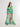S#it green jumpsuit with patterned veil