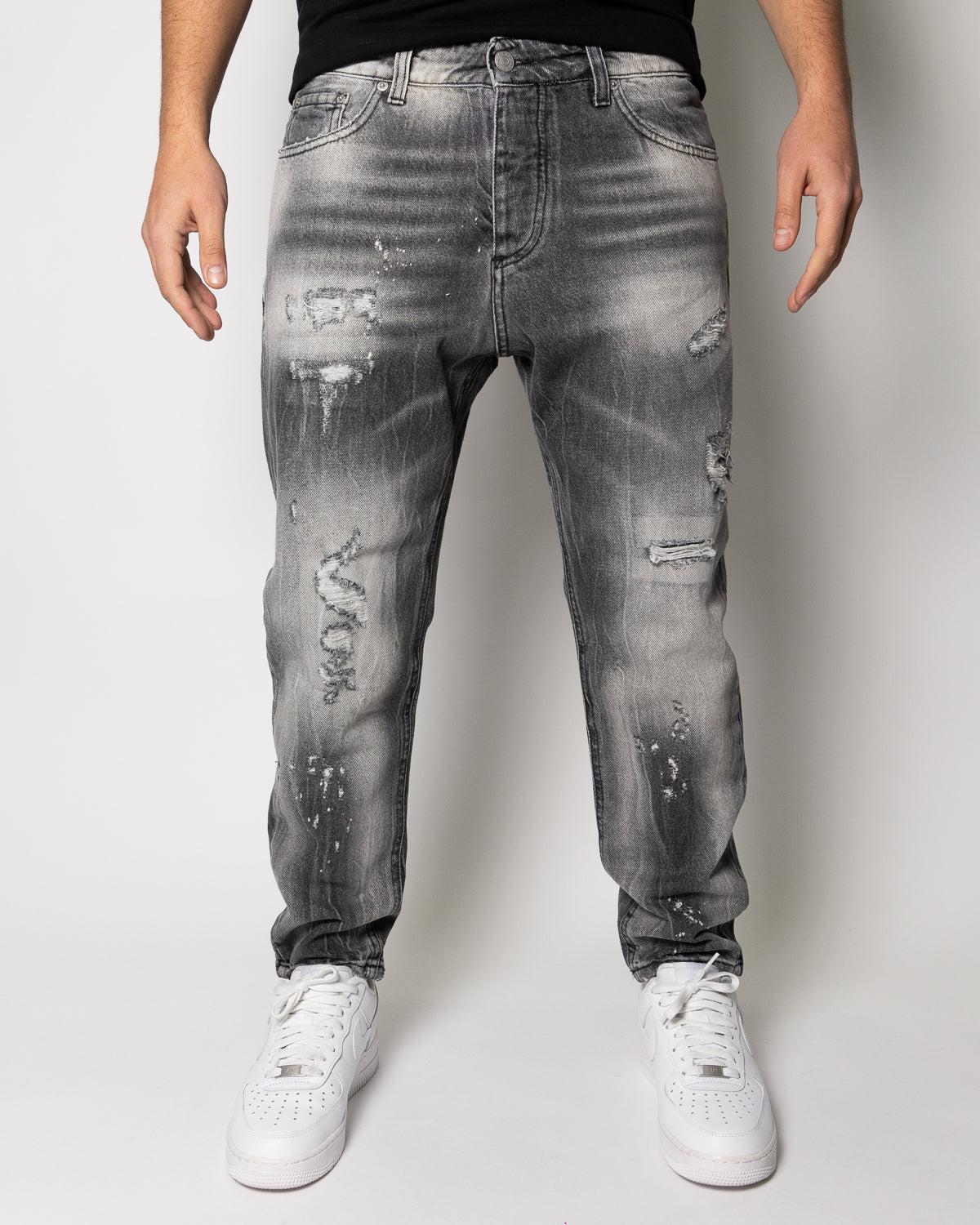 Soldier Crop jeans grigio