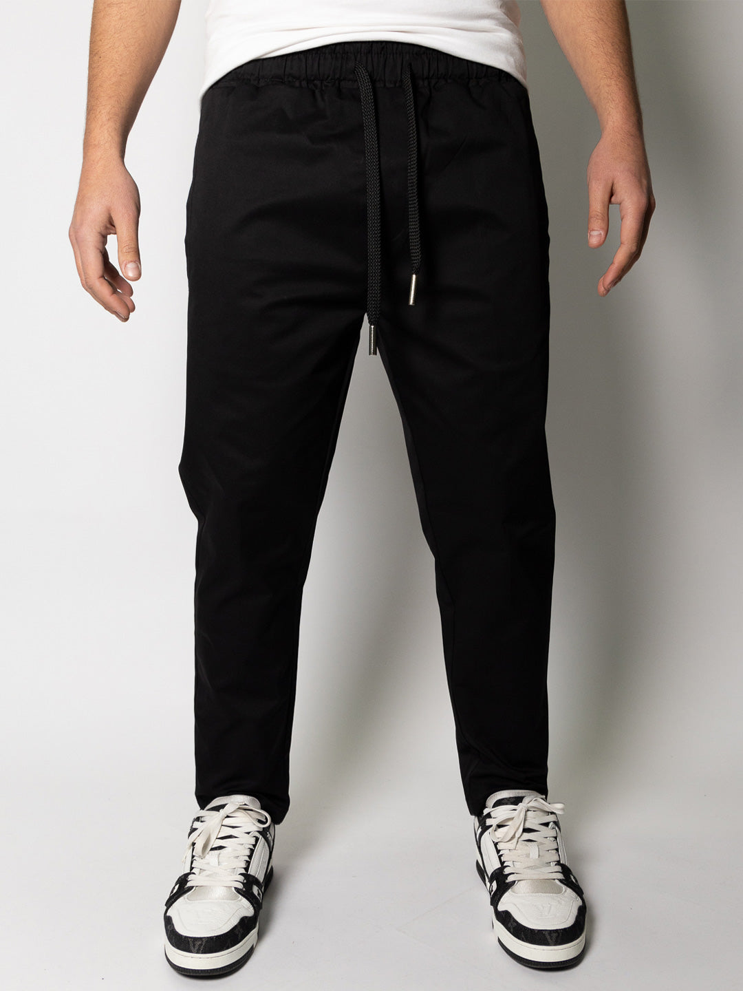 Soldier Nain pantalone nero basic con coulisse