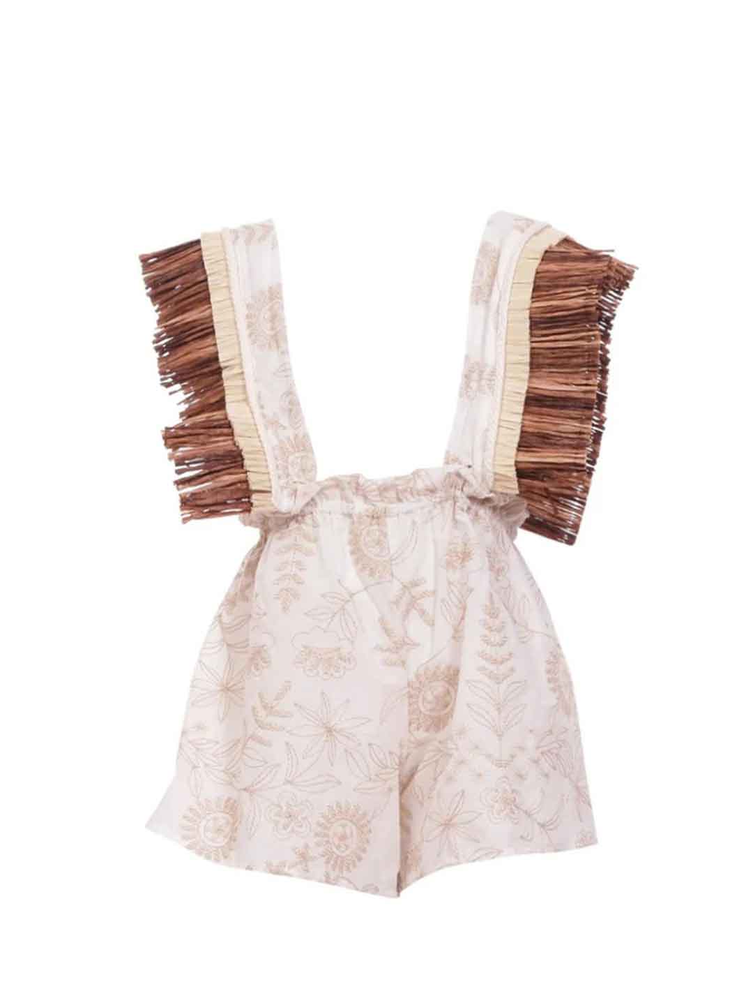 Coco' Et Mama' Maia pagliaccetto kids panna con ricamI MAIA PANNA COCO' ET MAMA' 