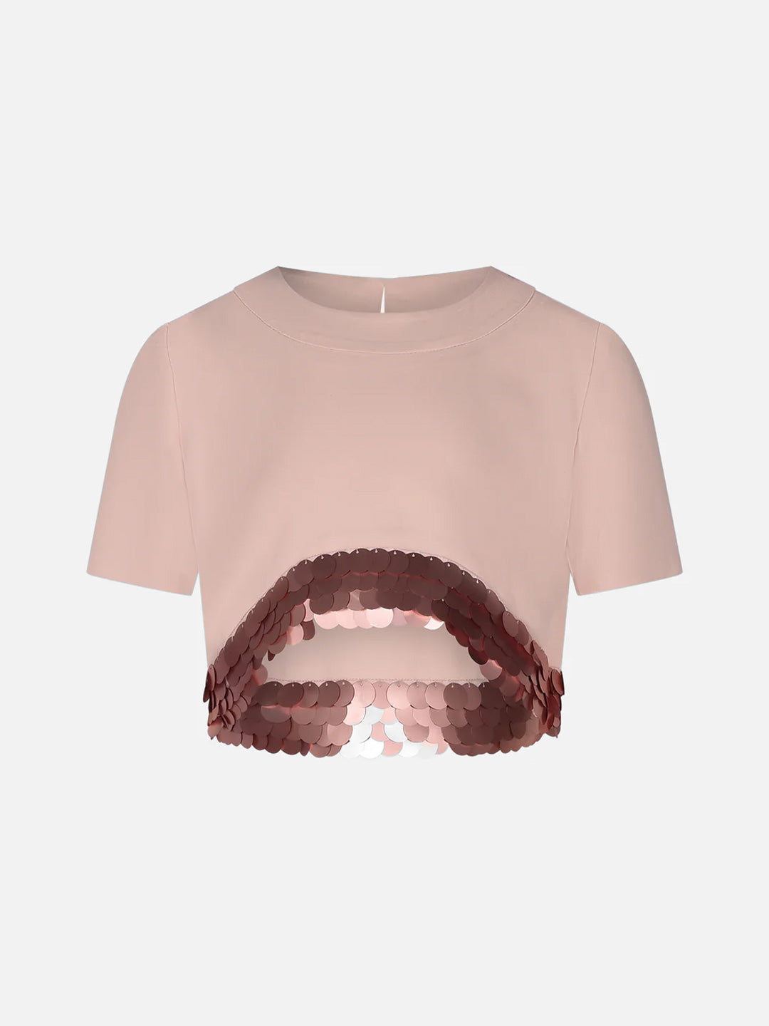 Fun & Fun maglia kids rosa crop con pailettes 1065 ROSA FUN & FUN 