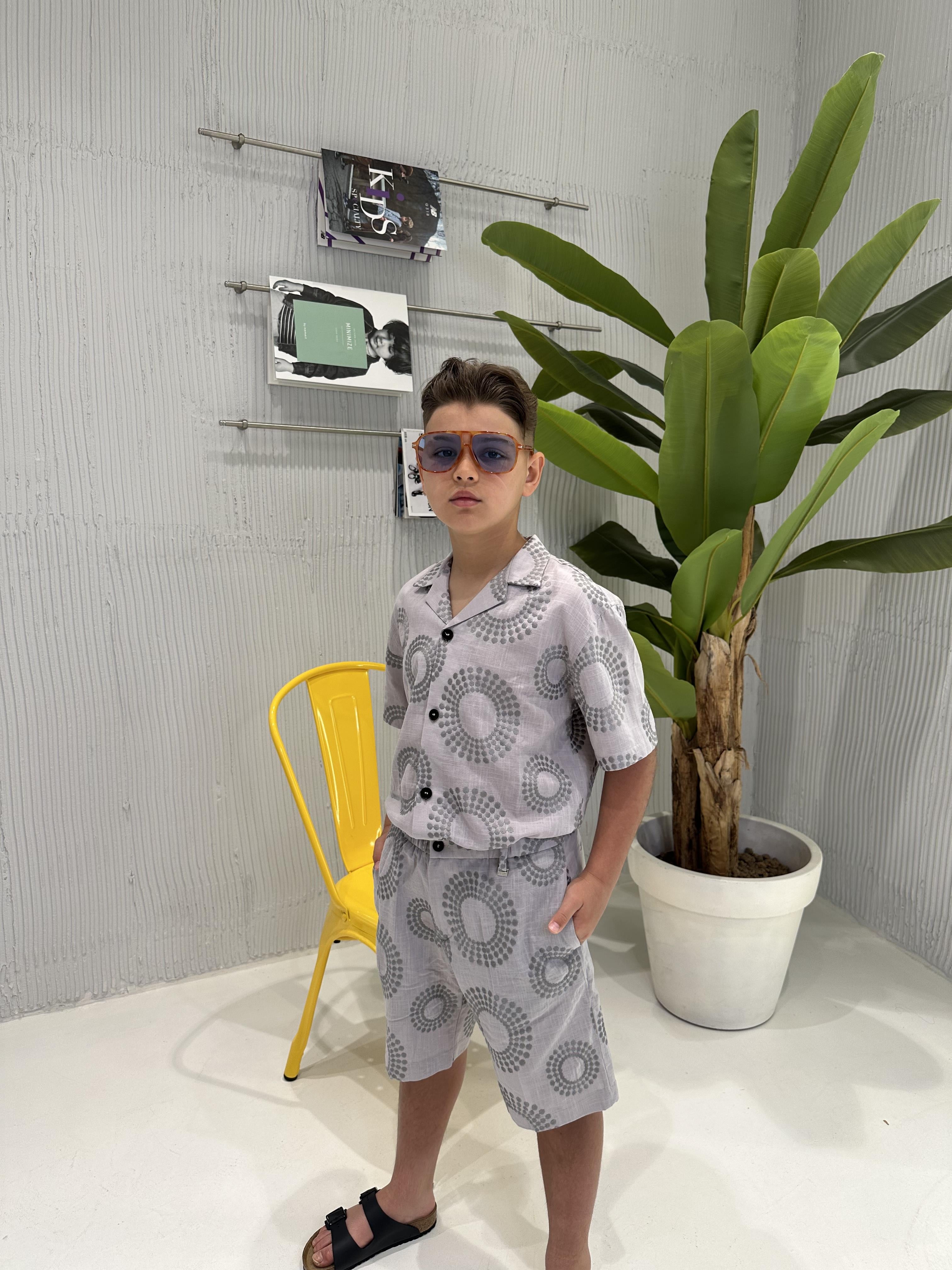 I'M Brian bermuda kids grigio con ricamo BE3232J GRIGIO I'M BRIAN 