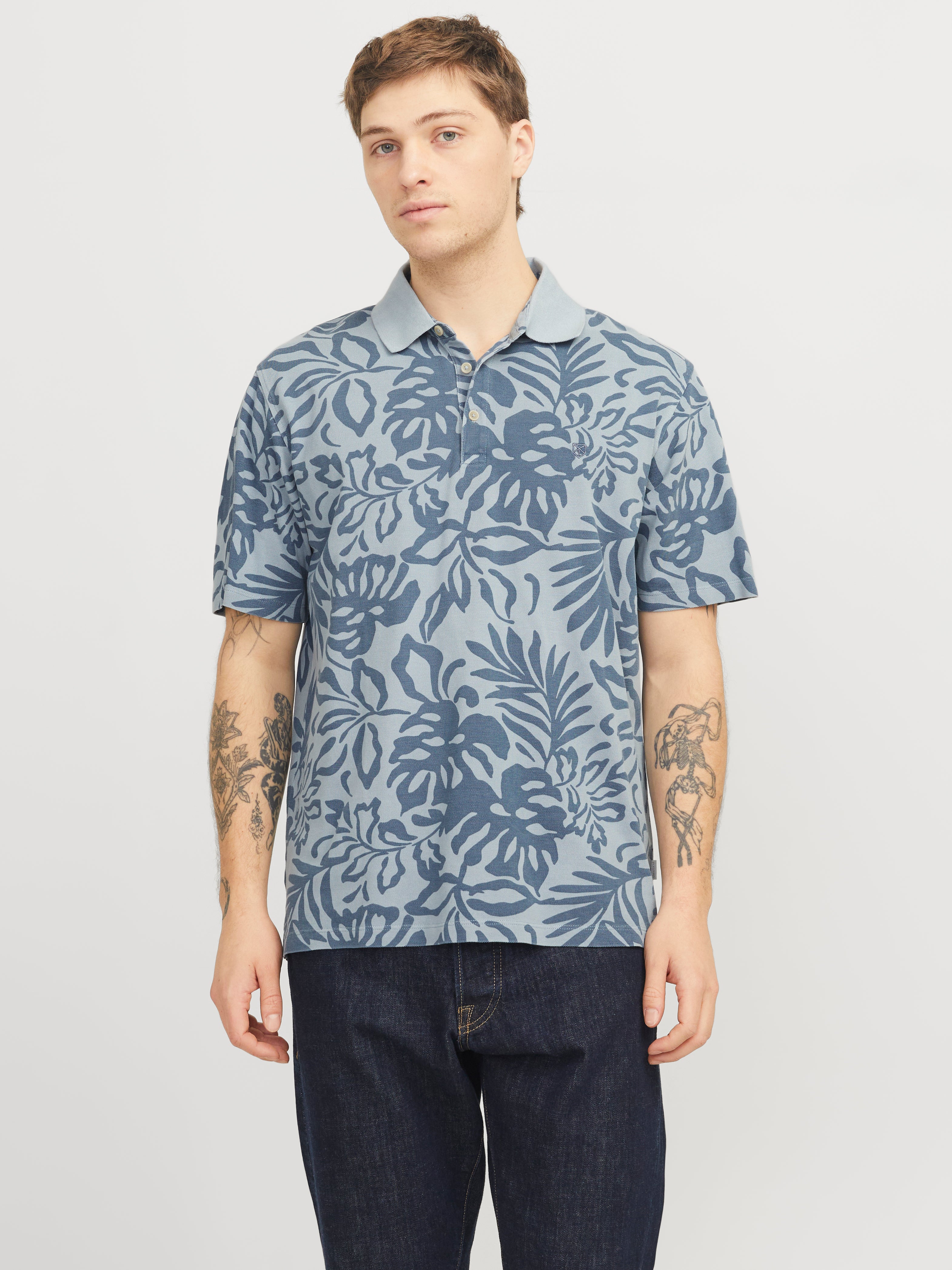 Jack & Jones polo azzurro a fantasia 12274187 AZZURRO JACK & JONES 