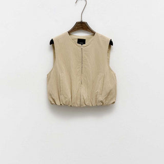 Lumina gilet beige crop con zip LC240516 BEIGE LUMINA 