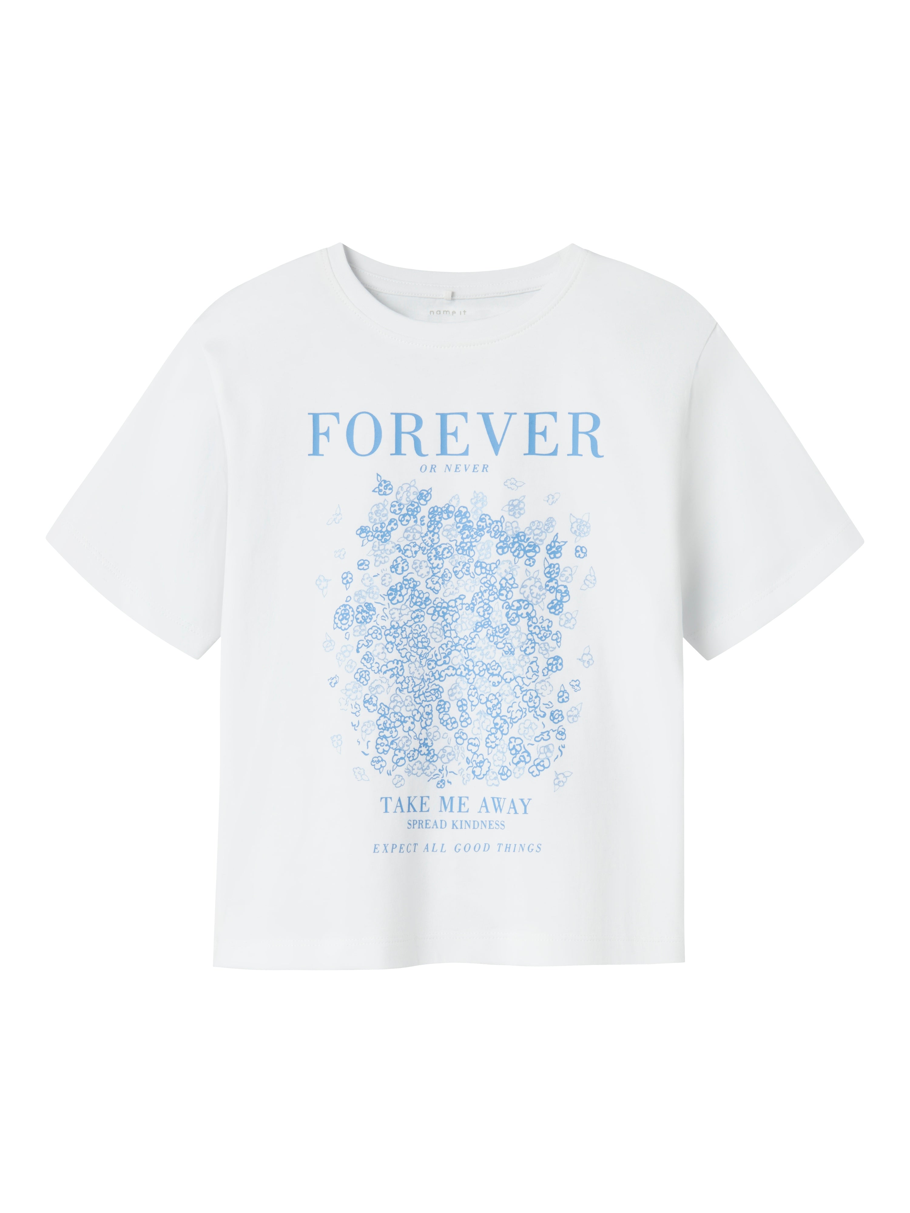 Name It t-shirt kids bianco con stampa celeste 13240654C BIANCO NAME IT 