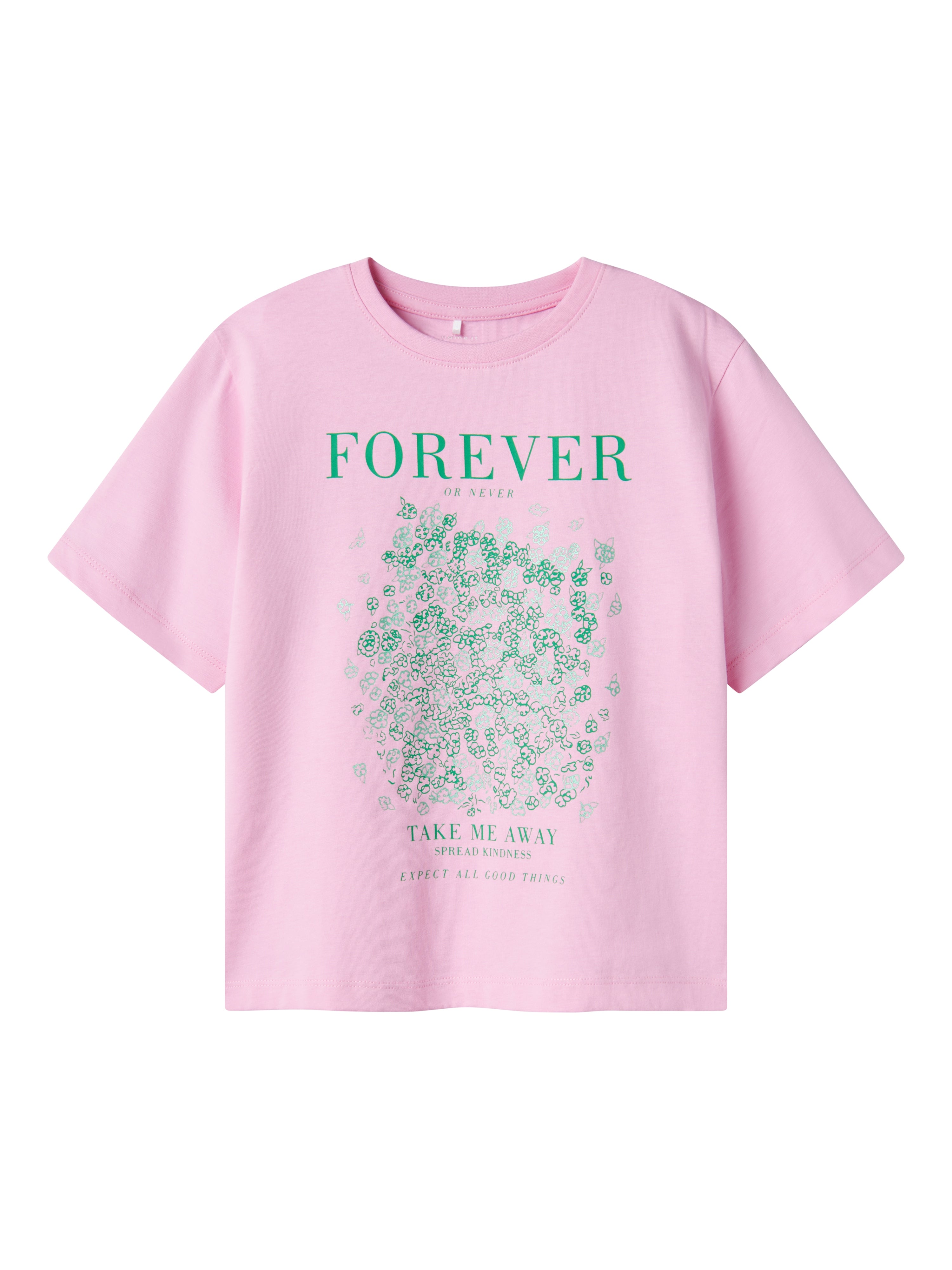 Name It t-shirt kids rosa con stampa verde 13240654V ROSA NAME IT 