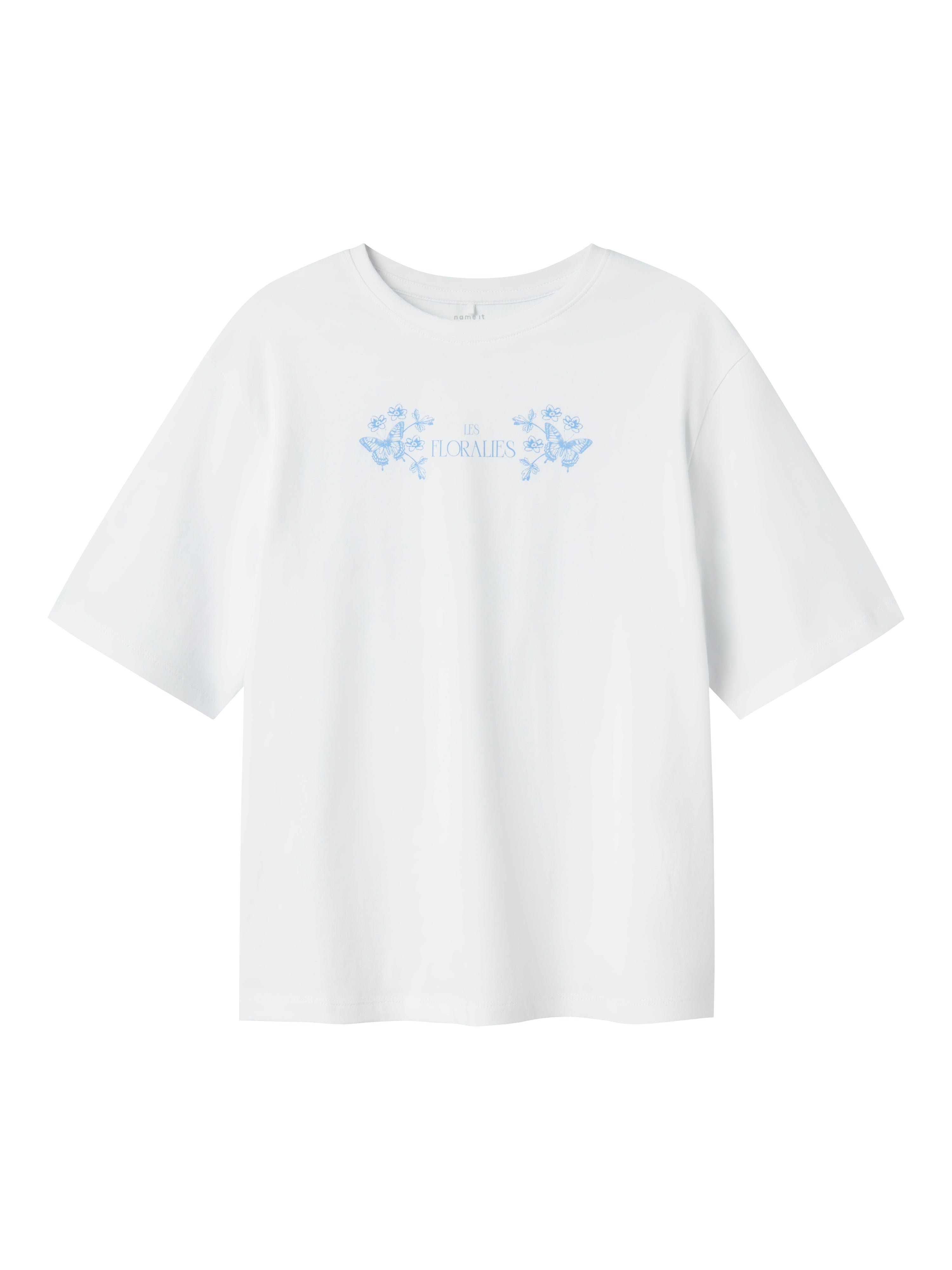 Name It t-shirt kids bianco con stampa celeste 13240657C BIANCO NAME IT 