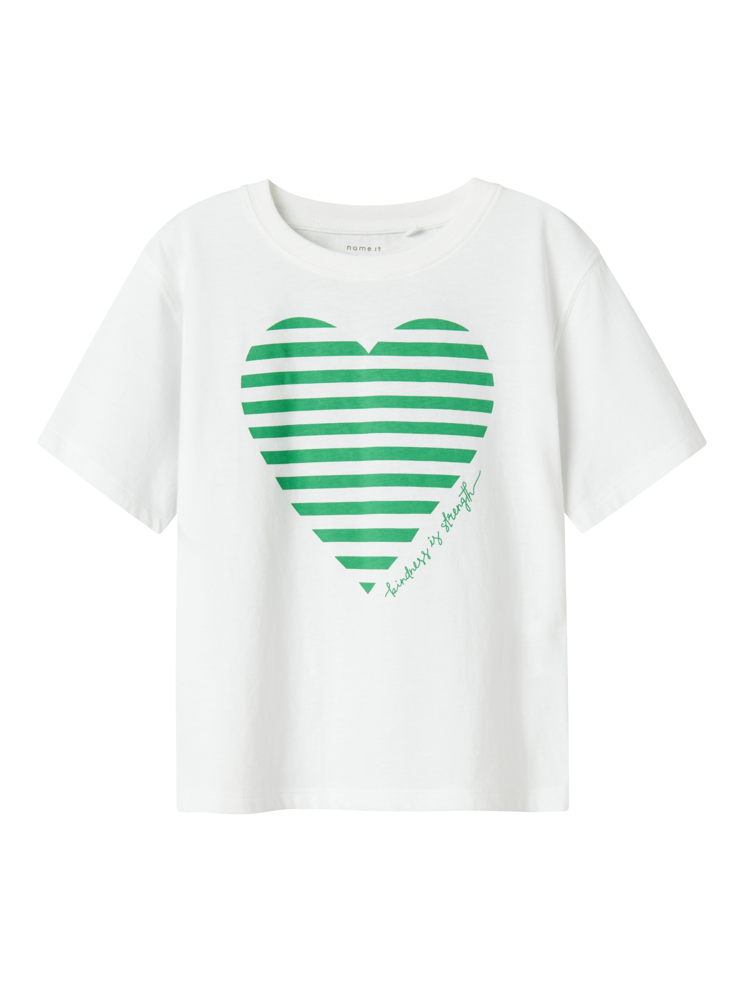Name It t-shirt kids bianco con cuore verde 13241497 VERDE NAME IT 