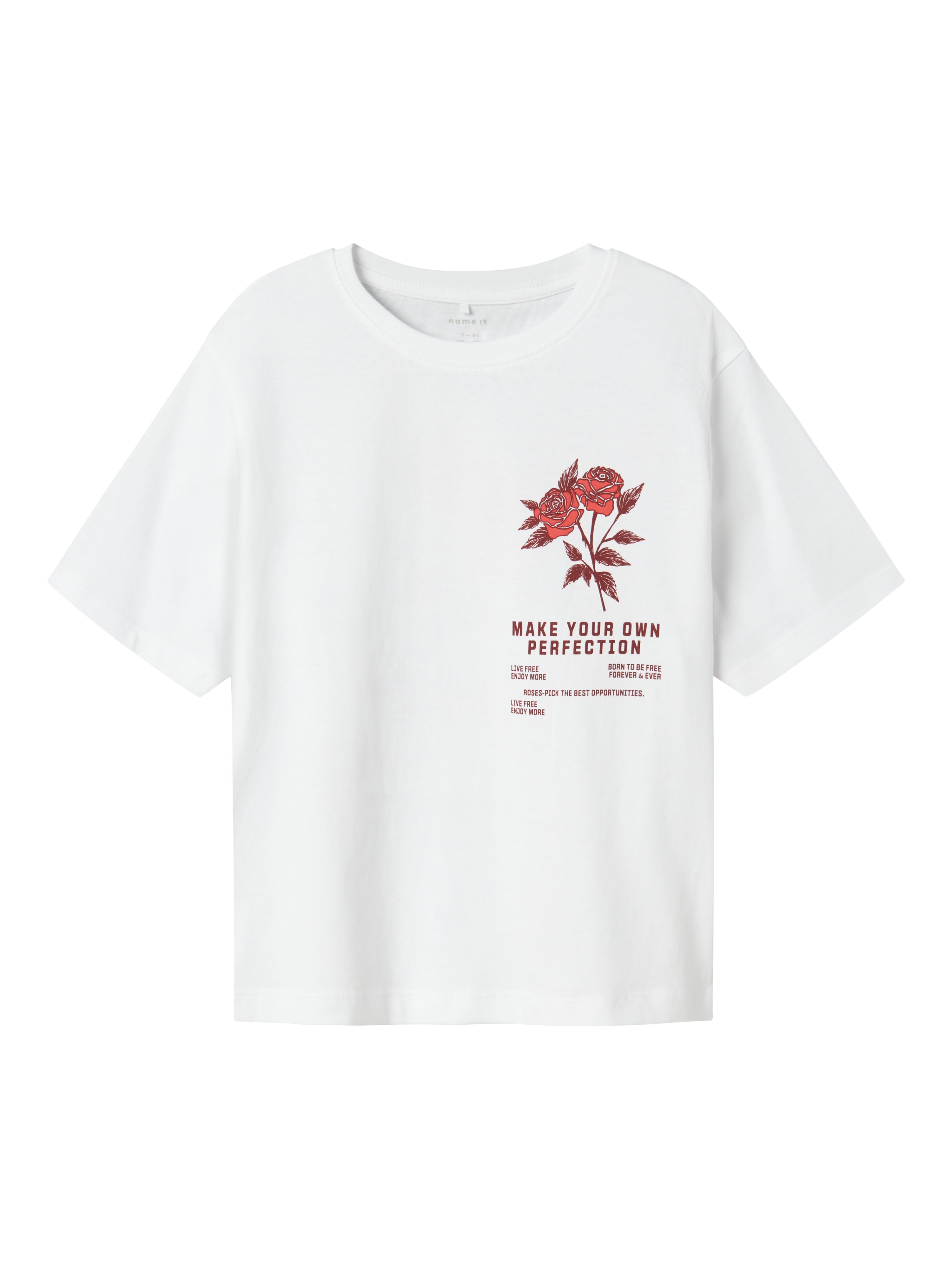 Name It t-shirt kids bianco con rose rosse 13243360 ROSSO NAME IT 