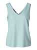 Pieces top azzurro scollo a V