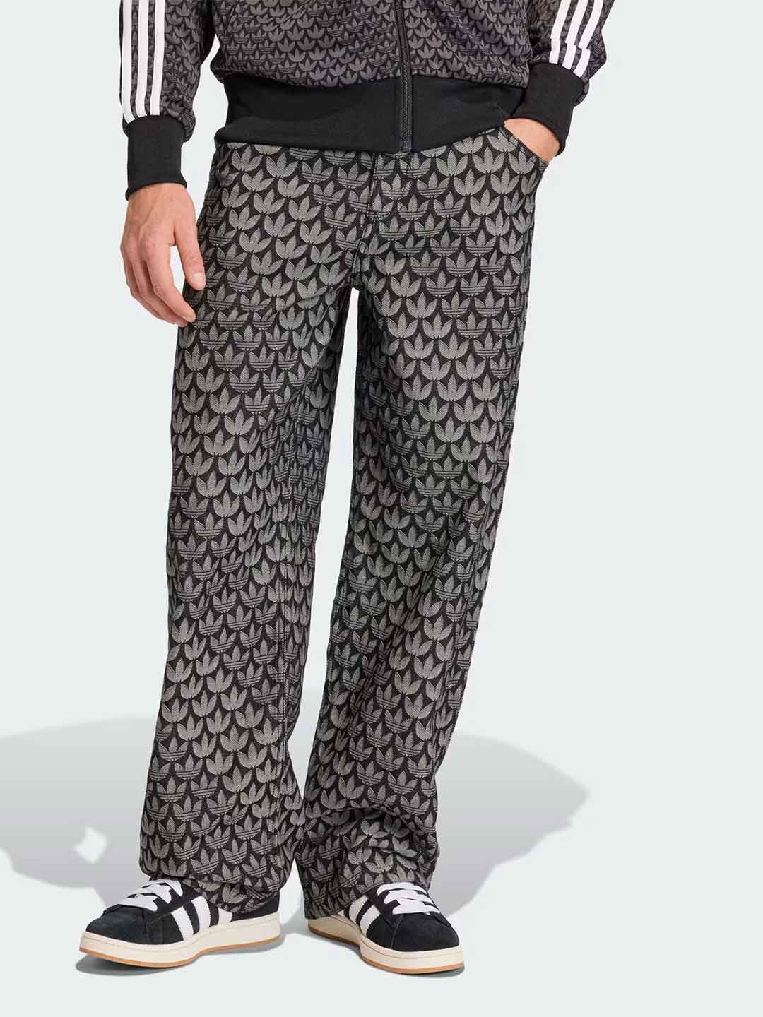 Adidas jeans nero multilogo KC6380 NERO ADIDAS 