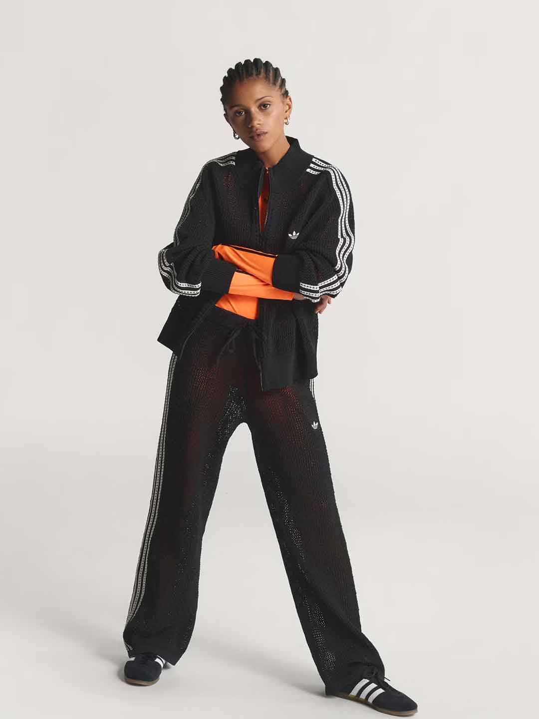 Adidas pantalone nero in crochet KC6494 NERO ADIDAS 