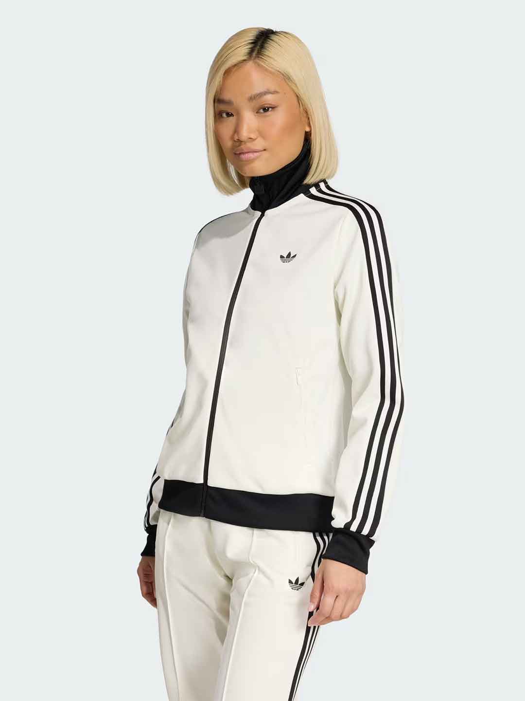 Adidas felpa bianco con logo nero KD3740 BIANCO ADIDAS 
