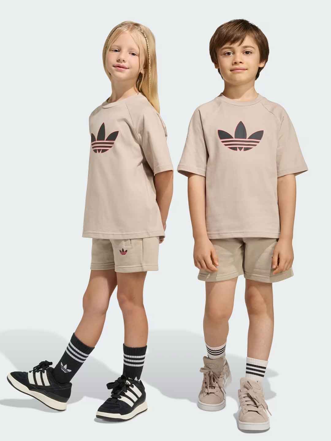 Adidas Tee Set coordinati kids beige 3-8 anni KD5764 BEIGE ADIDAS 