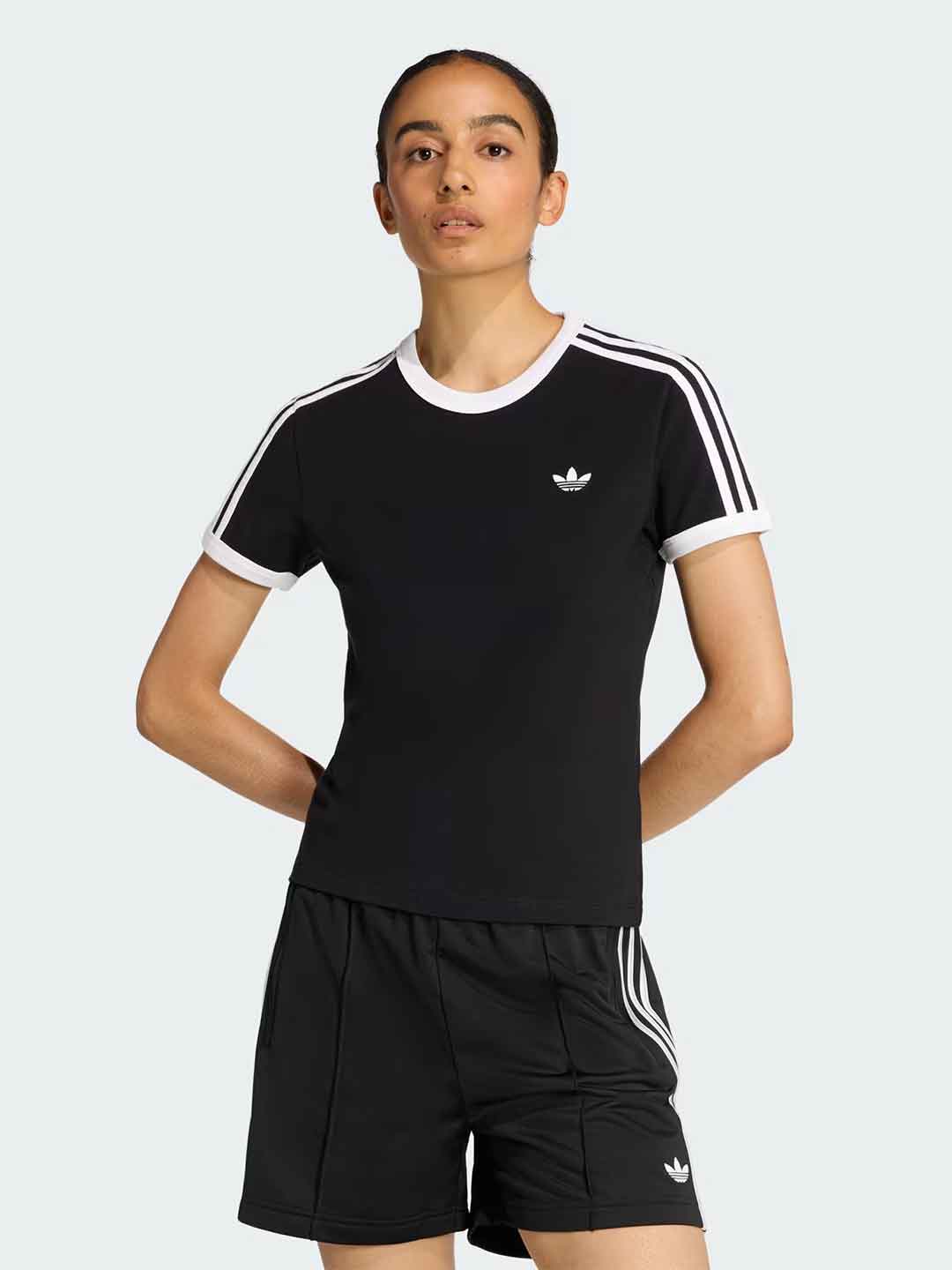 Adidas t-shirt nero e bianco KD7980 NERO ADIDAS 