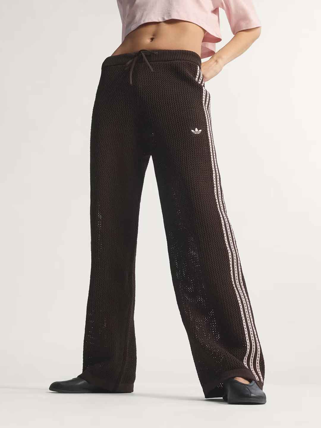 Adidas pantalone marrone in crochet KE0201 MARRONE ADIDAS 