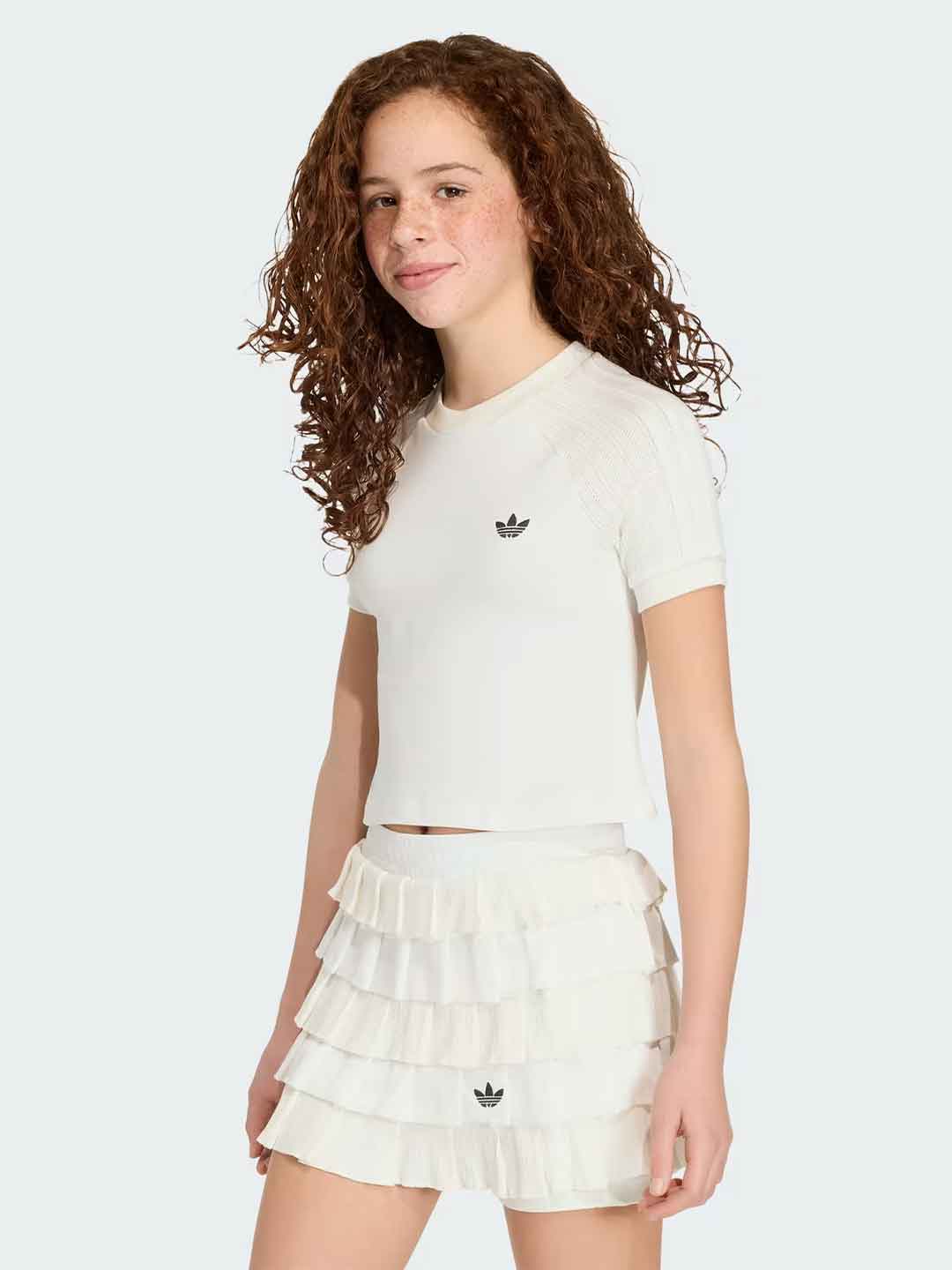 Adidas t-shirt kids bianco con logo KR3925 BIANCO ADIDAS 