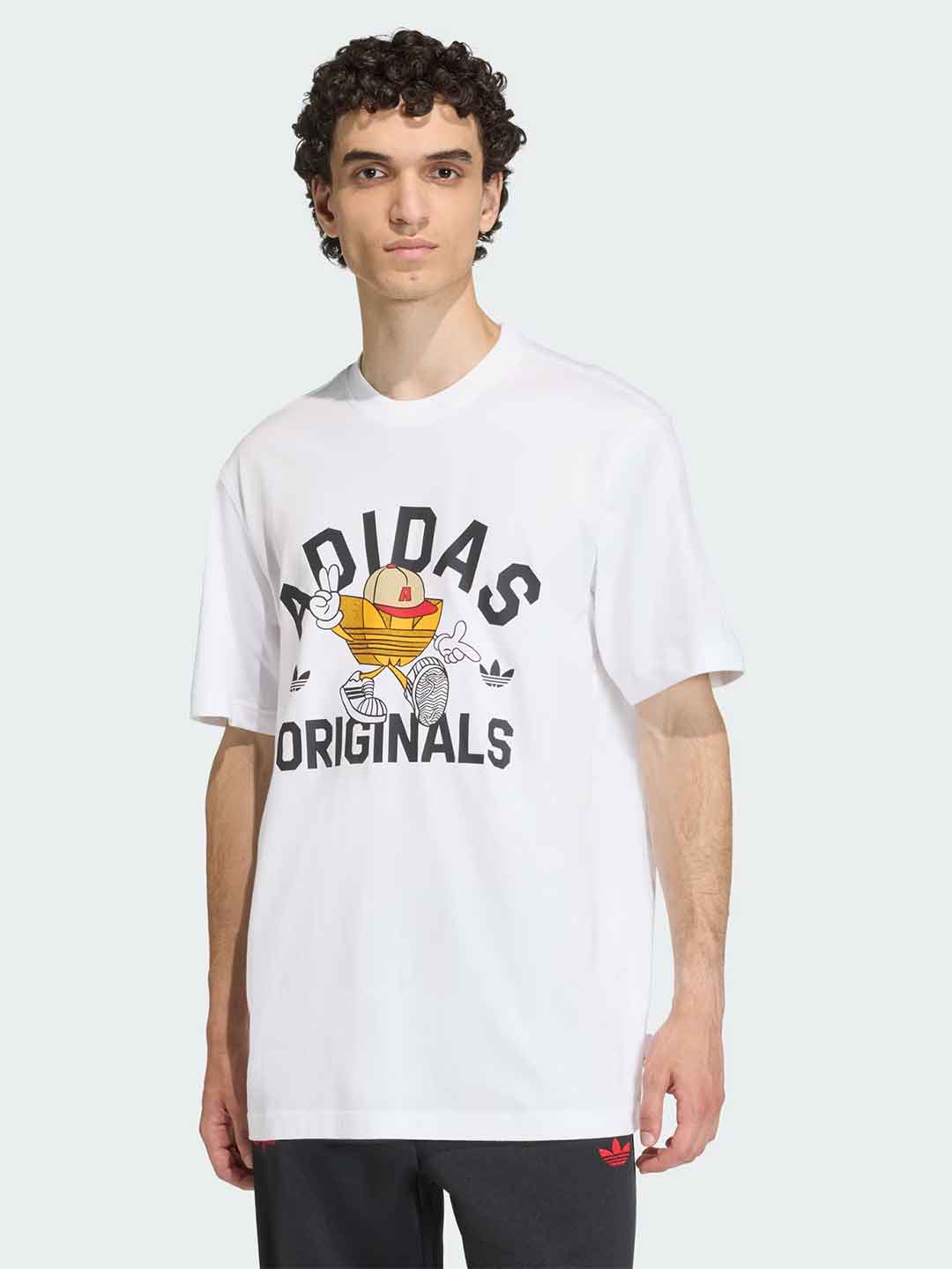 Adidas t-shirt bianco con stampa KS7616 BIANCO ADIDAS 