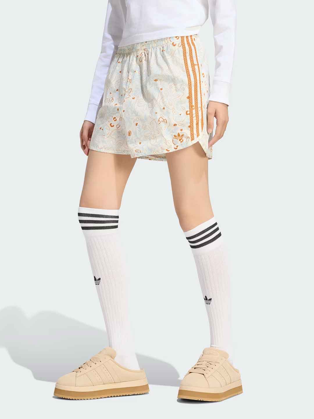 Adidas Summer Glow shorts bianco con fiori KW5831 BIANCO ADIDAS 