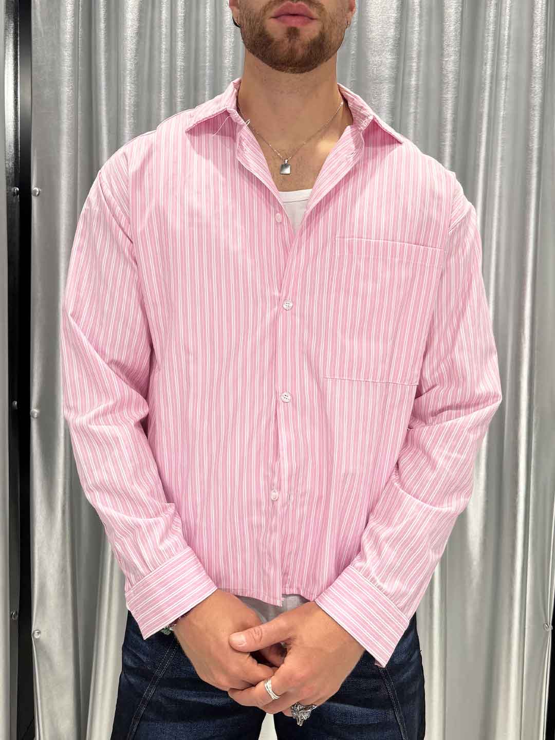 All Or Nothing camicia rosa a righe CAM BRAY ROSA ALL OR NOTHING 