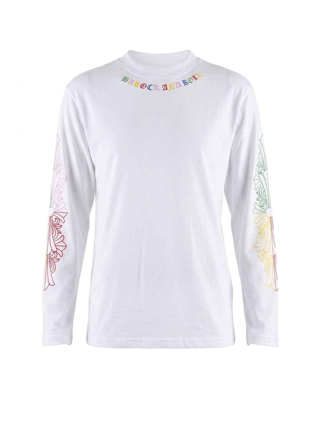 Barock And Roll t-shirt bianco con stampa multicolor CHROME COLOR BIANCO BAROCK AND ROLL 