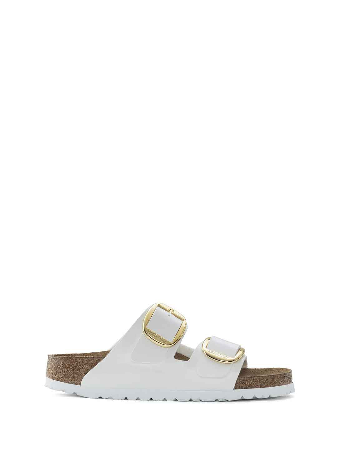 Birkenstock Arizona Big Buckle sandali bianco in vernice con fibbia oro grande 1019818 BIANCO BIRKENSTOCK 