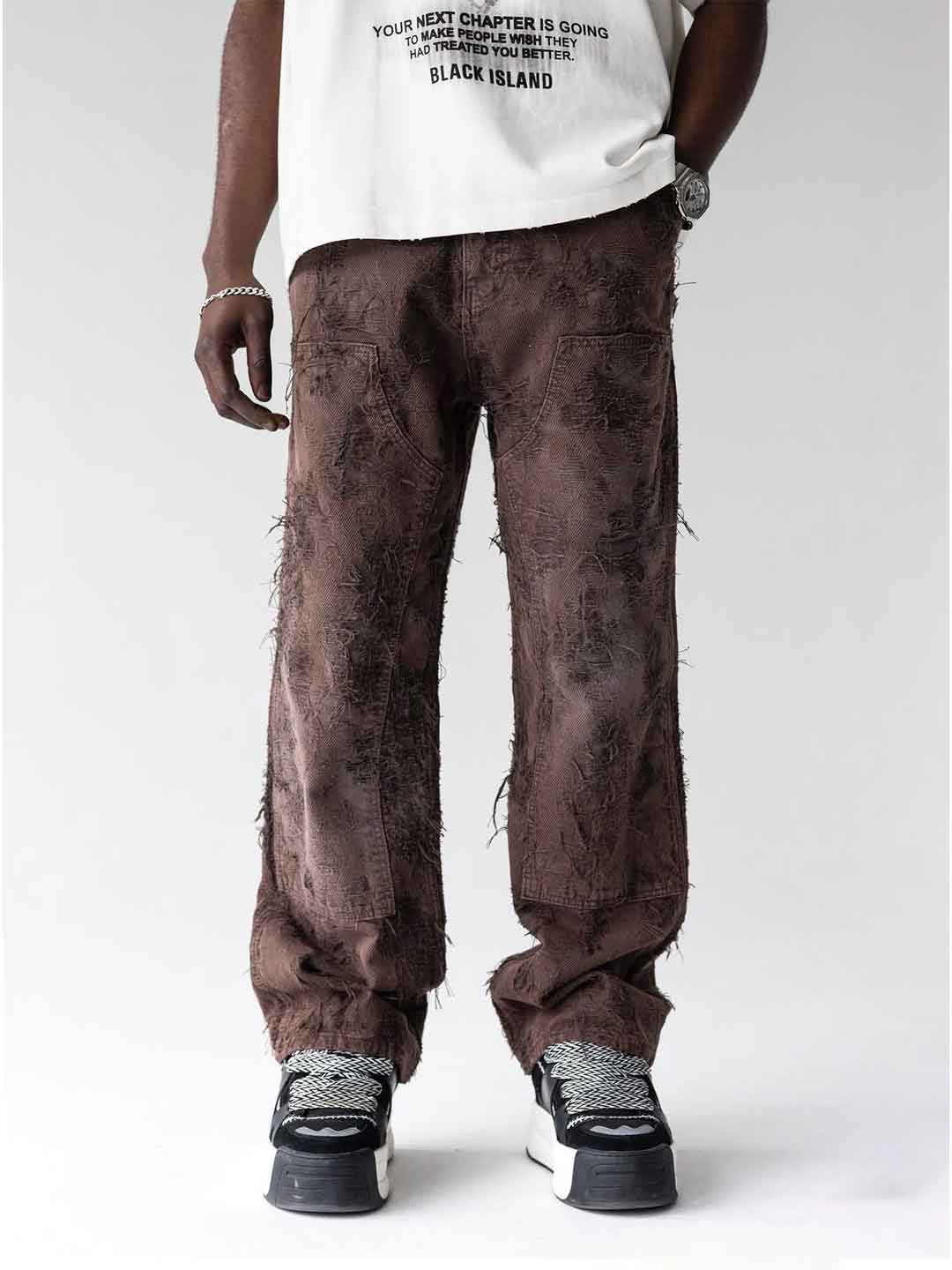 Black Island jeans marrone con strappi 17467 MARRONE BLACK ISLAND 