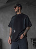Black Island t-shirt nero con stampa sul retro<BR/>