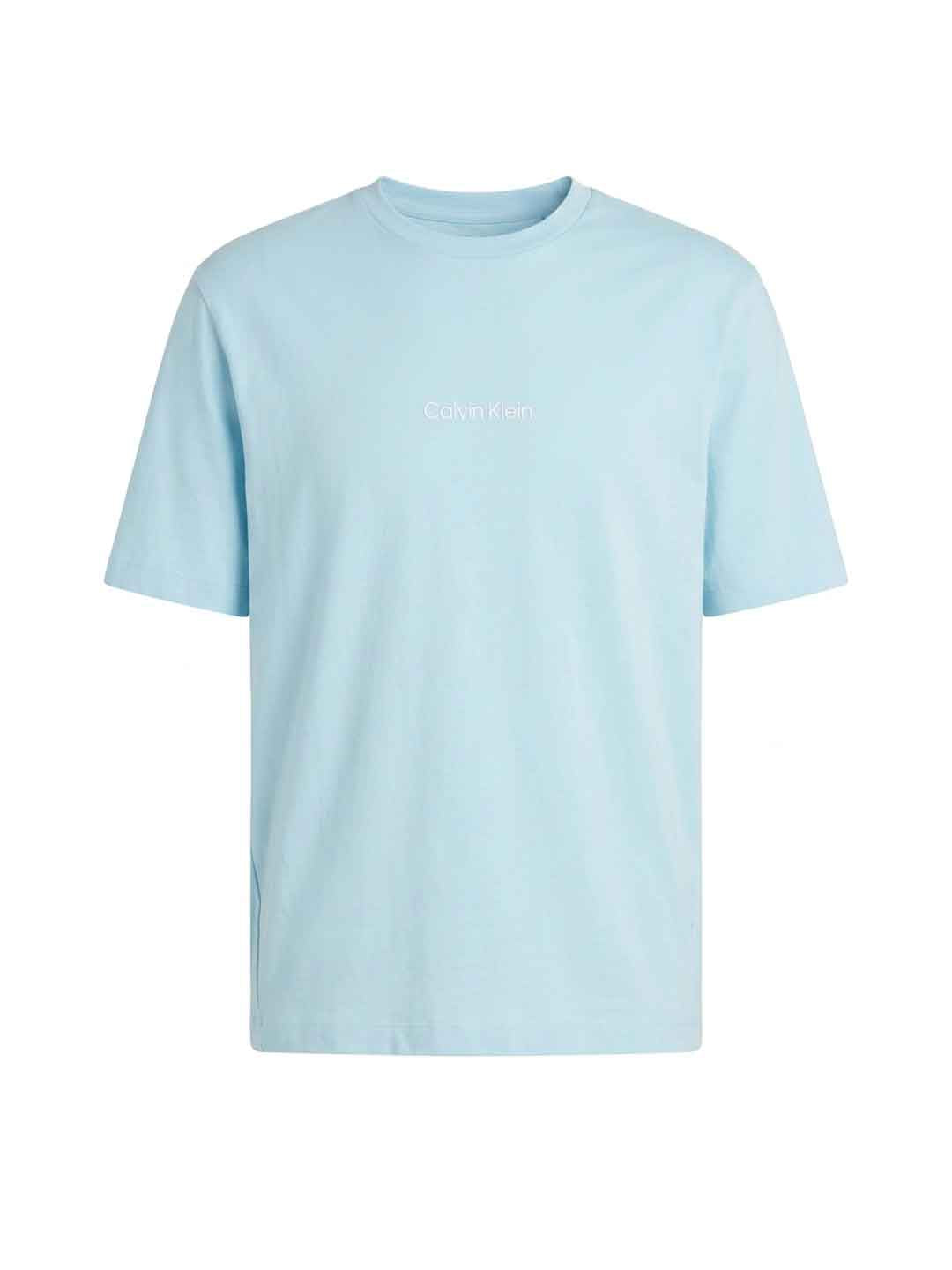 Calvin Klein t-shirt azzurra con stampa bianco LV00NM3021 8PK AZZURRO CALVIN KLEIN 