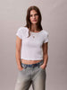 Calvin Klein t-shirt bianco con logo ricamato