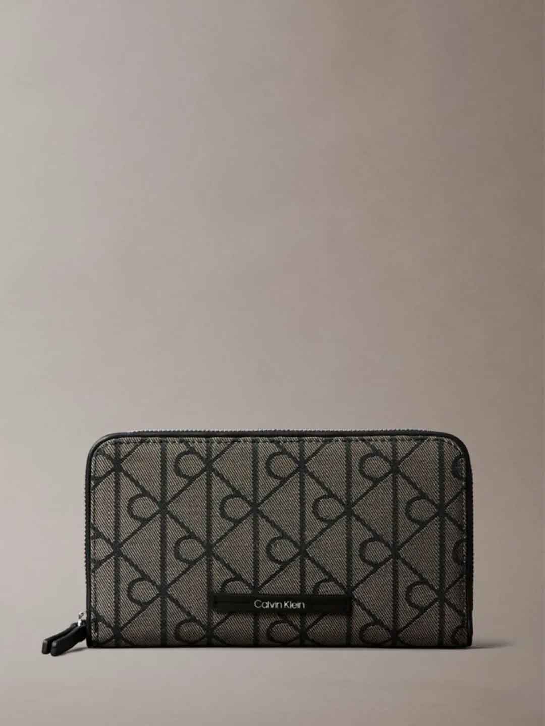 Calvin Klein portafogli beige con logo Jacquared LV04F1163G-7UL BEIGE CALVIN KLEIN 