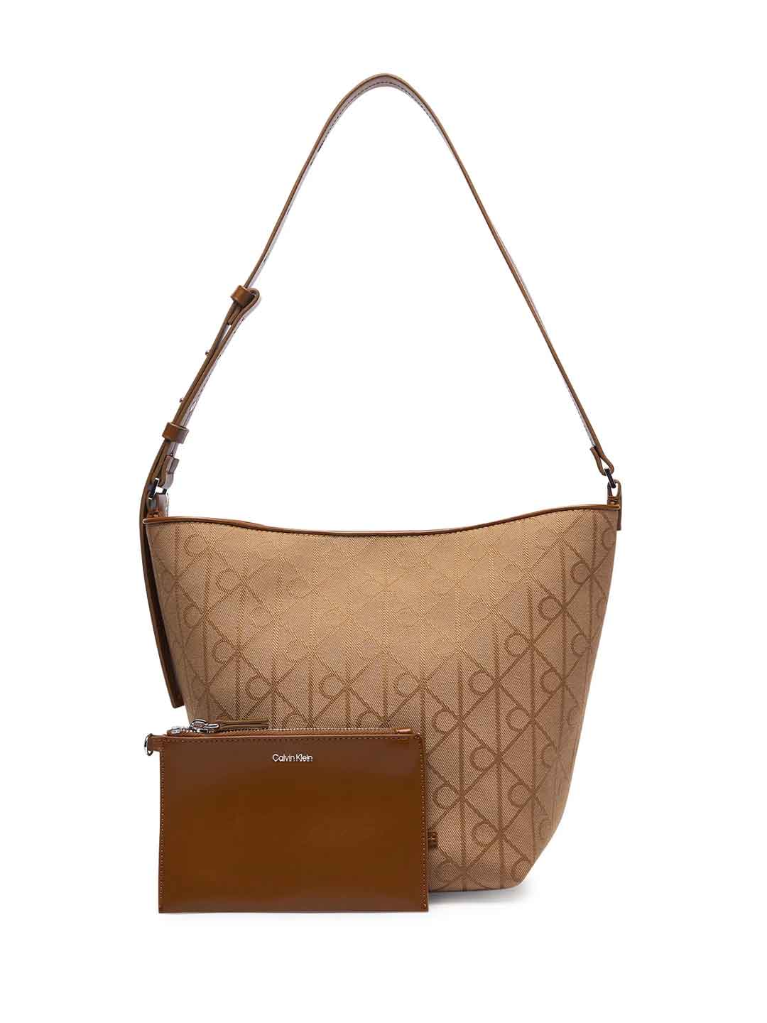Calvin Klein borsa cuoio con logo Jacquard LV04F3535G-8DZ CUOIO CALVIN KLEIN 