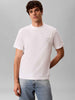 Calvin Klein t-shirt bianco a coste con logo cucito