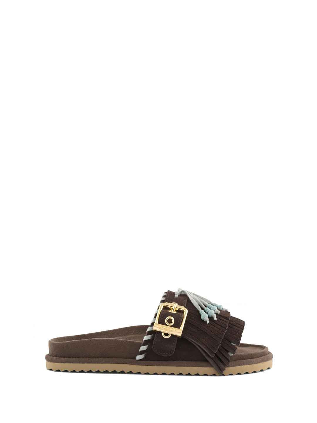 Colors Of California Slofiw sandali marrone con frange BIOW603 MARRONE COLORS OF CALIFORNIA 