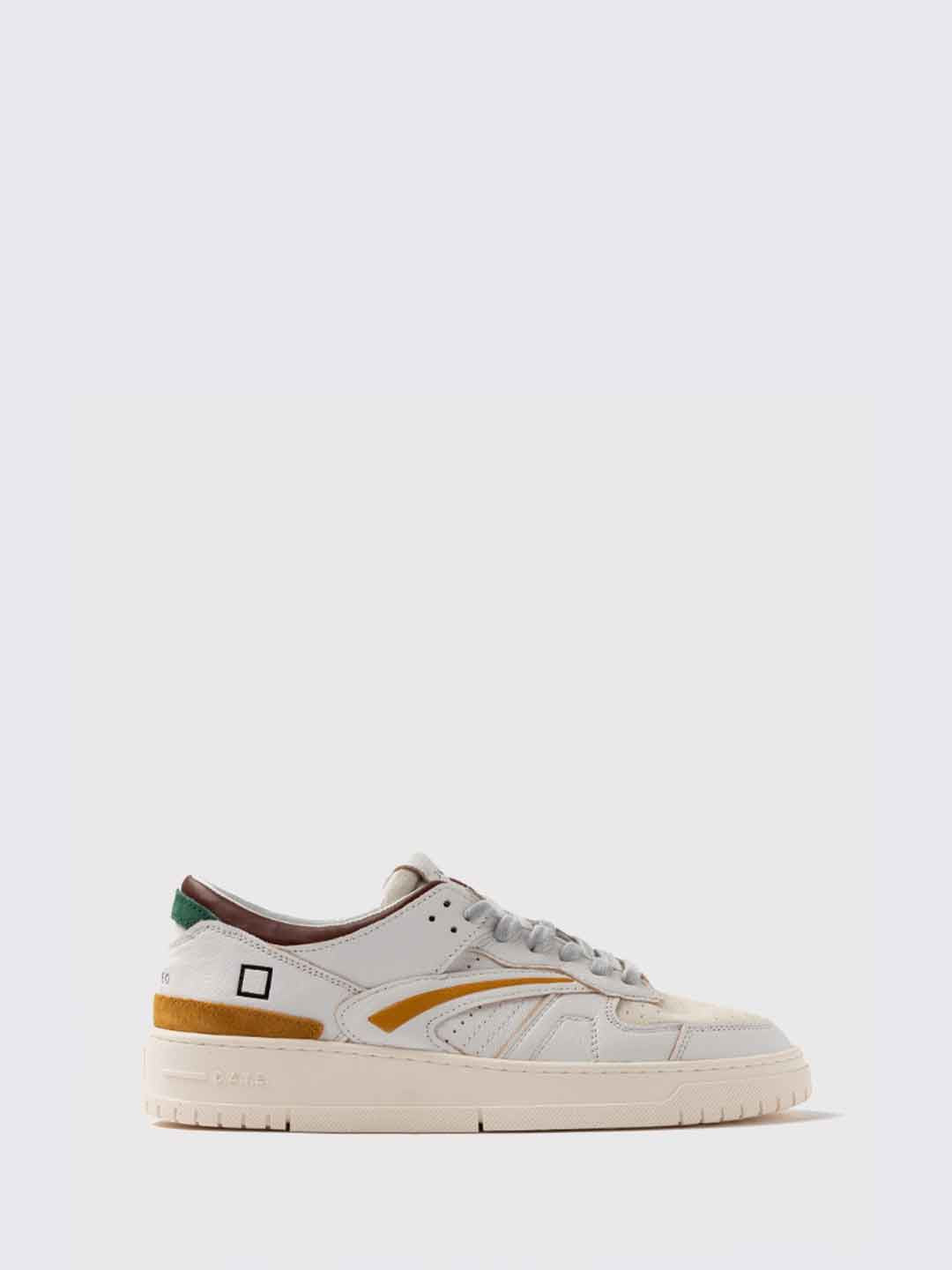 D.AT.E. Torneo Colored sneakers bianco con tab bordeaux TORNEO COLORED BIANCO DATE 