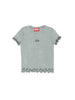 Diesel Tailia t-shirt grigio con orlo arricciato
