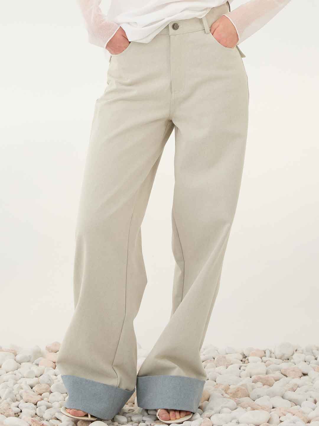Eleh jeans panna con risvolto SS260038 PANNA ELEH 