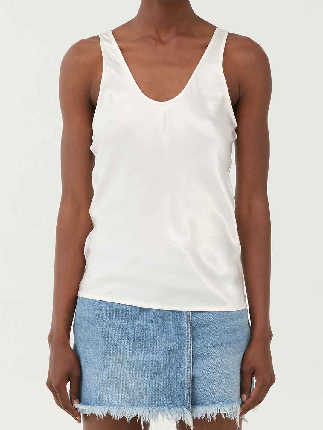 Eleh top bianco in raso SS260044 BIANCO ELEH 