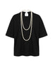 Eleh t-shirt nero con perle