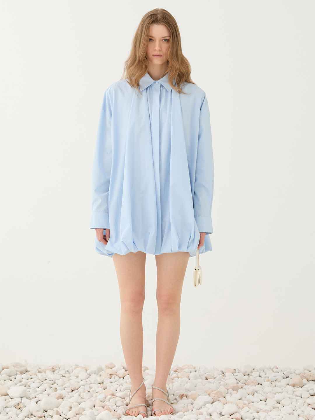 Eleh abito celeste con bottoni SS260296 CELESTE ELEH 