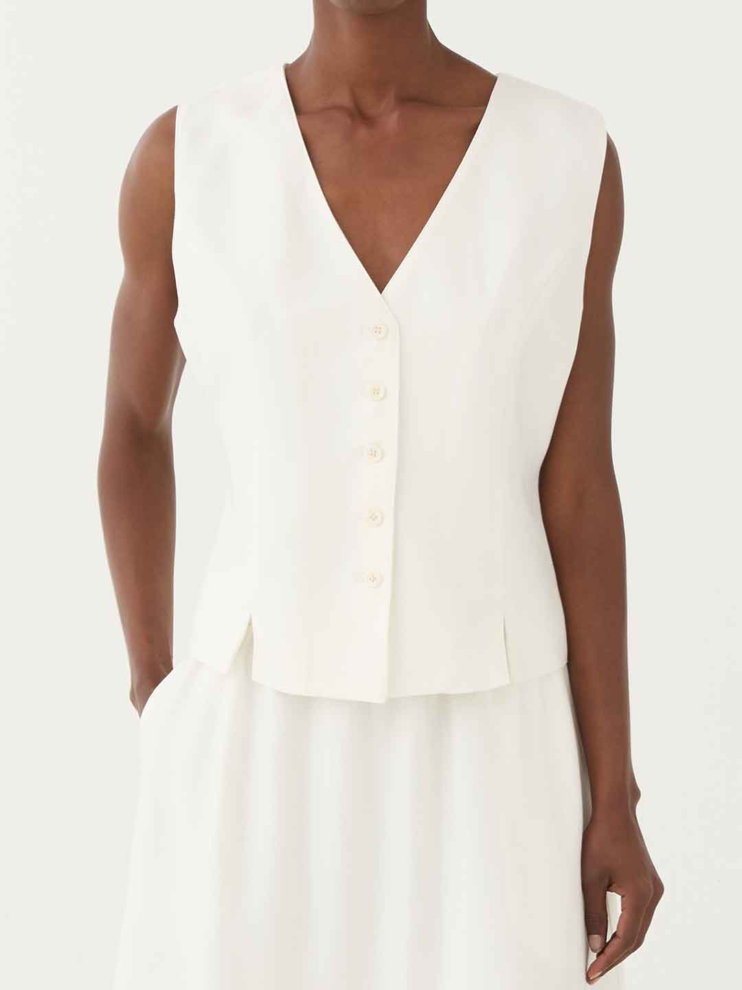 Eleh gilet bianco SS260367 BIANCO ELEH 