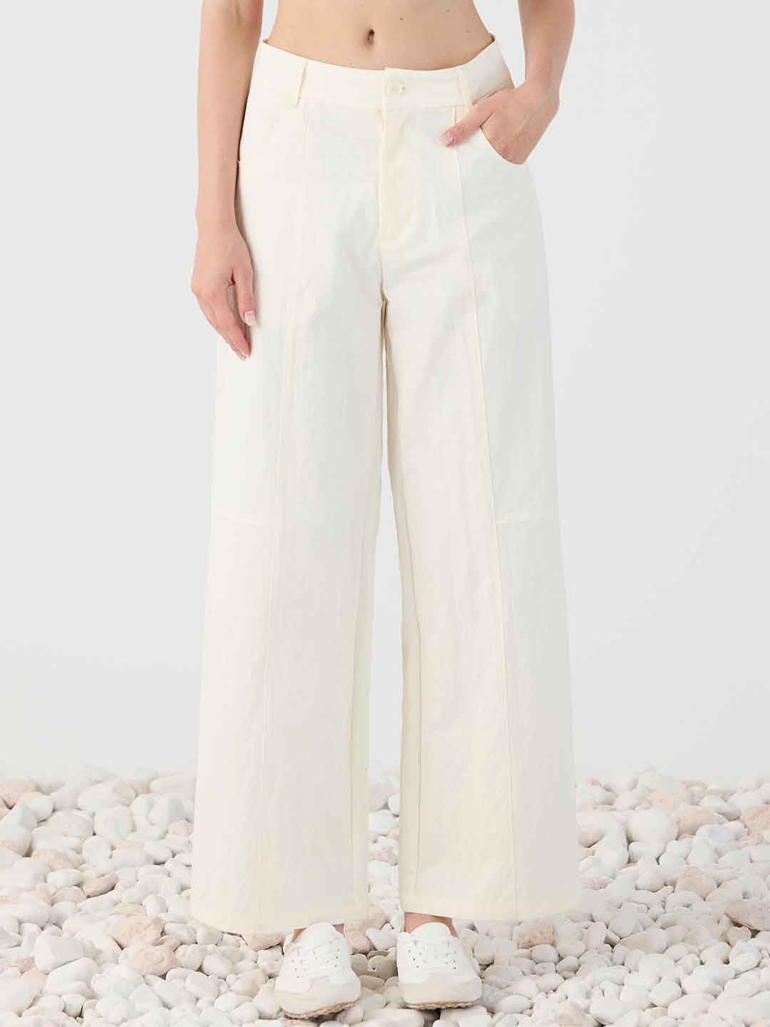 Eleh pantaloni panna con tasche SS260386 PANNA ELEH 