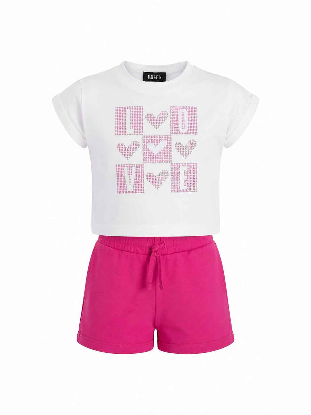 Fun & Fun coordinato kids fucsia e bianco 2-8 anni FBCM03168 FUCSIA FUN & FUN 